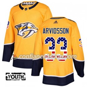 Adidas Maillot de Hockey Nashville Predators Viktor Arvidsson 33 2017-2018 Or USA Flag Fashion Authentic - Enfant